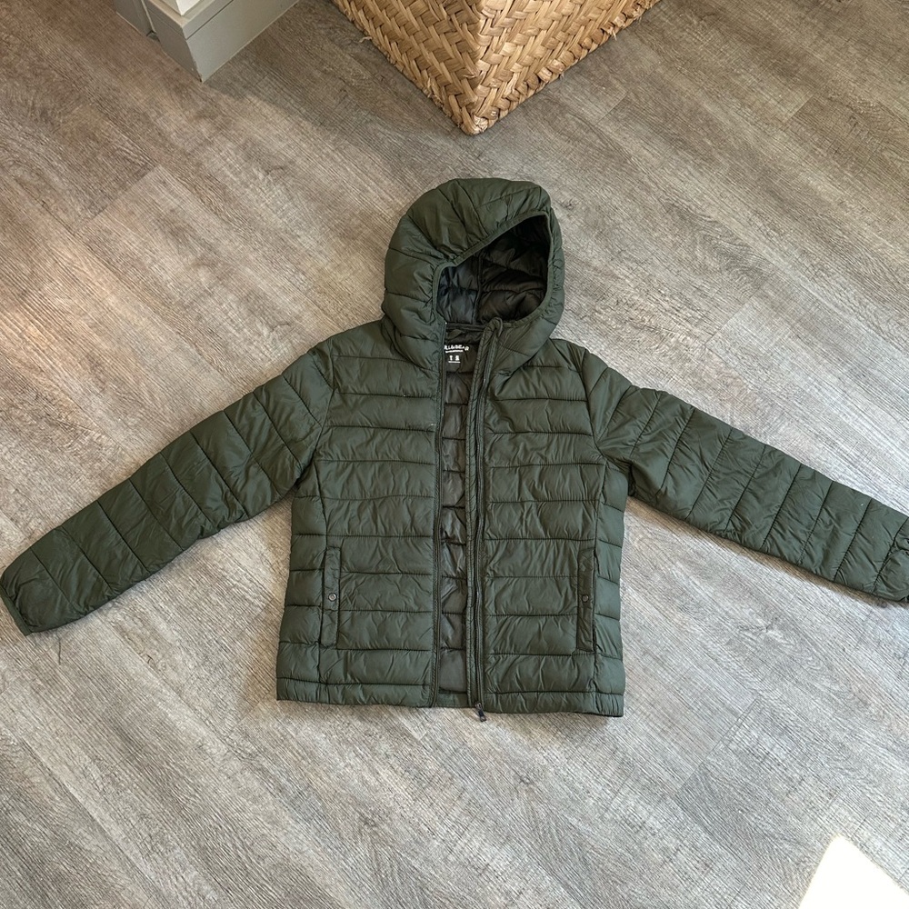 Olive green puffer jacket